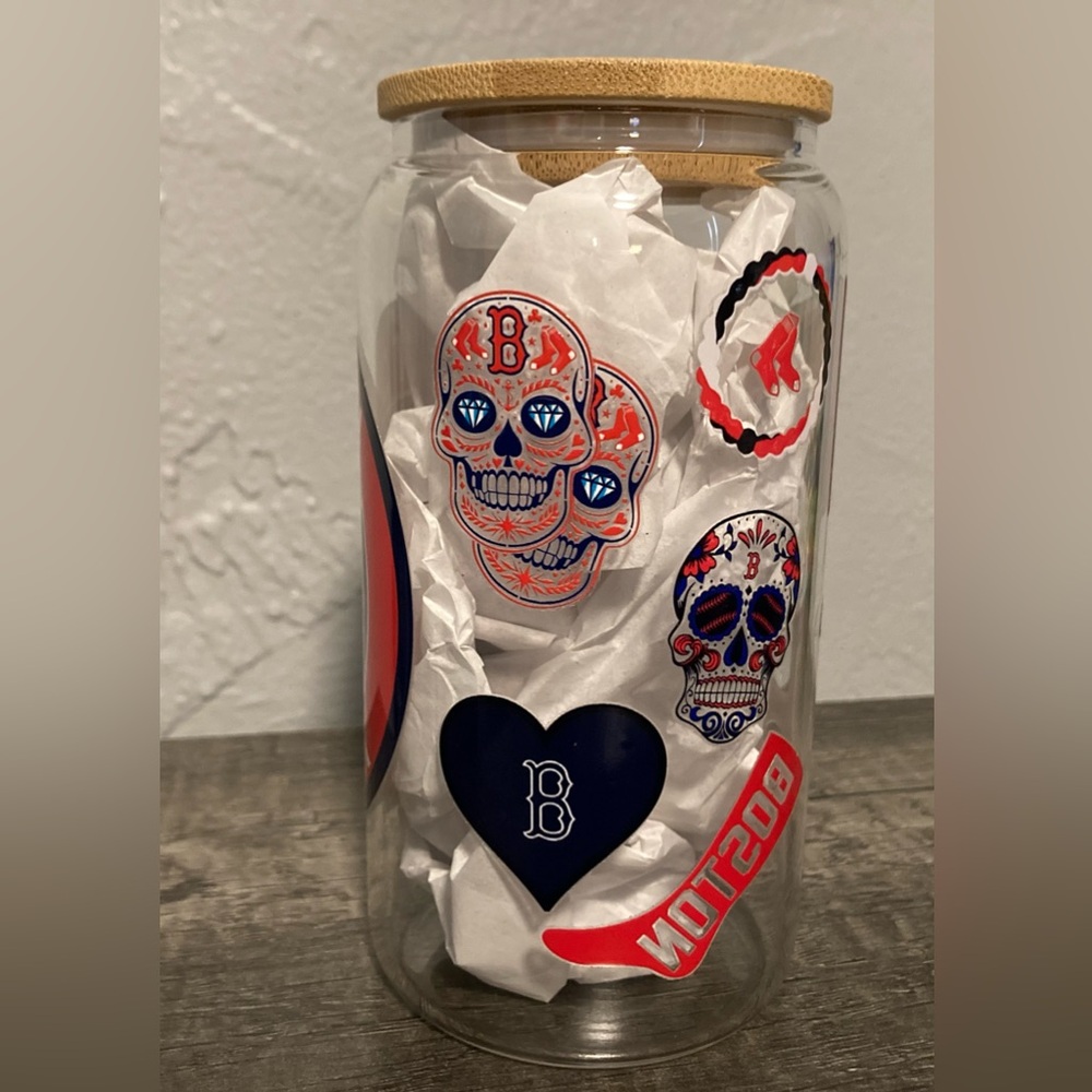 Boston Red Socks 16oz glass tumbler - Picture 3 of 5